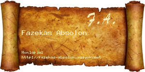 Fazekas Absolon névjegykártya