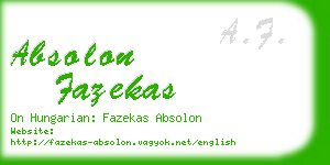 absolon fazekas business card